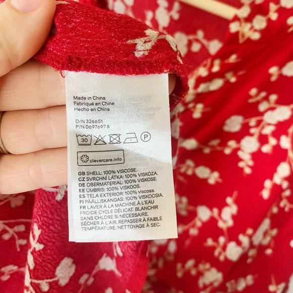 GP & JBaker for H&M Red Floral Tunic Size 8 - Picture 4 of 7